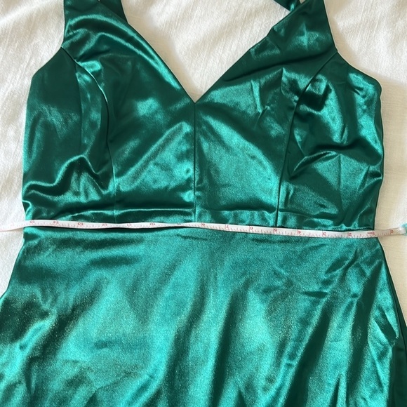 Lulus Melora Emerald Green Satin Sleeveless Maxi Dress Large - Picture 12 of 15